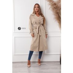 Öves hosszú ballonkabát bézs