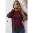 Necc csíkos pulcsi bordó