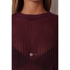 Necc csíkos pulcsi bordó