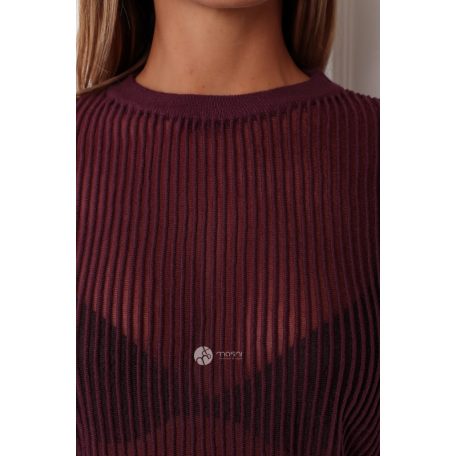 Necc csíkos pulcsi bordó