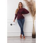 Necc csíkos pulcsi bordó