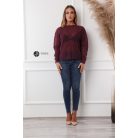 Necc csíkos pulcsi bordó