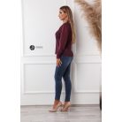 Necc csíkos pulcsi bordó