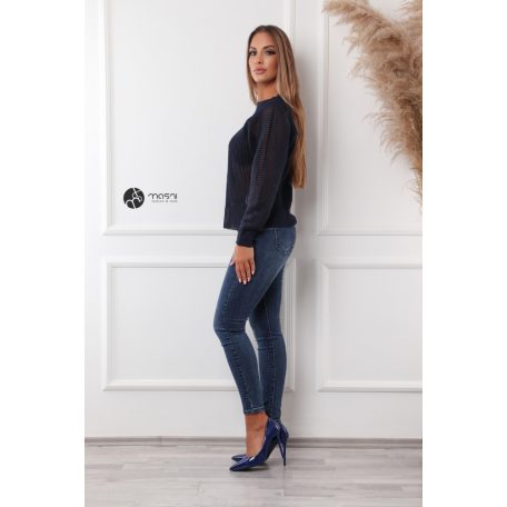 Necc csíkos pulcsi sötétkék