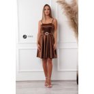 Valérie köves szatén ruha barna