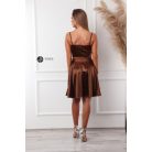 Valérie köves szatén ruha barna