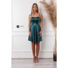 Valérie köves szatén ruha sötétzöld