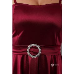 Valérie köves szatén ruha bordó
