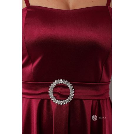 Valérie köves szatén ruha bordó