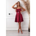 Valérie köves szatén ruha bordó