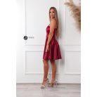 Valérie köves szatén ruha bordó