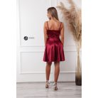 Valérie köves szatén ruha bordó