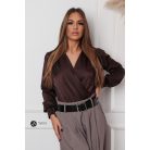 Leora szatén body csokibarna