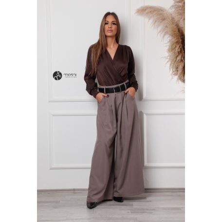 Leora szatén body csokibarna