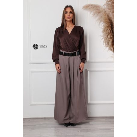 Leora szatén body csokibarna