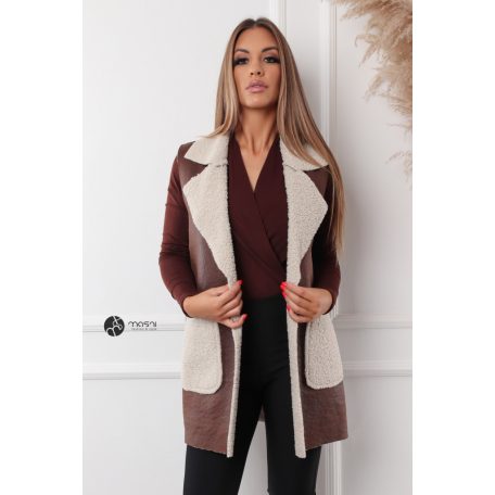 Irha/műbőr mellény barna