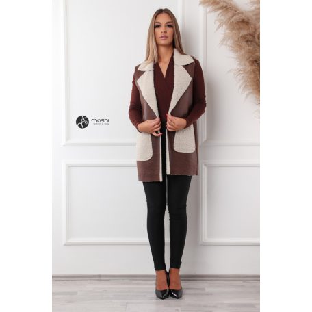 Irha/műbőr mellény barna