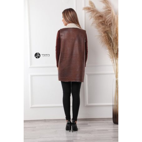 Irha/műbőr mellény barna