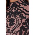 Csipke mintás body nude/fekete