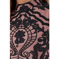 Csipke mintás body nude/fekete