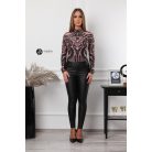 Csipke mintás body nude/fekete