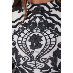 Csipke mintás body fehér/fekete