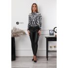 Csipke mintás body fehér/fekete