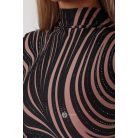 Hullám mintás body nude/fekete