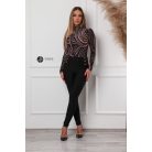 Hullám mintás body nude/fekete