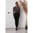 Hullám mintás body nude/fekete