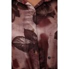 Virágmintás szatén ing barna