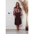 Virágmintás szatén ing barna