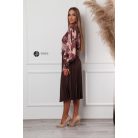 Virágmintás szatén ing barna