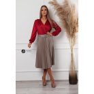 Pliszíros öves szoknya bézs