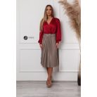 Pliszíros öves szoknya bézs