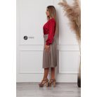 Pliszíros öves szoknya bézs