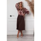 Pliszíros öves szoknya csokibarna