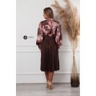 Pliszíros öves szoknya csokibarna