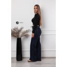 Baglyos kitűzős rövid derekú kötött felső fekete