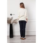 Rövid ujjú, nagy gombos kötött felső bézs