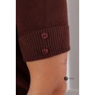 Rövid & gombos ujjú, kötött felső barna