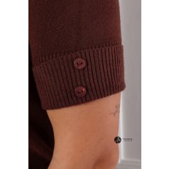 Rövid & gombos ujjú, kötött felső barna