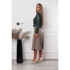 Fodros hosszú ujjú csipke felső zöld