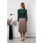 Fodros hosszú ujjú csipke felső zöld