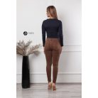 Ejtett nyakú, hosszú ujjú, arany kellékes poli body sötétkék