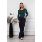 Kerek nyakú, hosszú ujjú poli body zöld