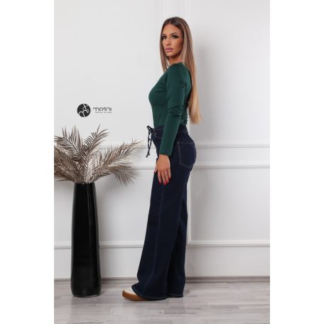 Kerek nyakú, hosszú ujjú poli body zöld