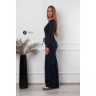 Kerek nyakú, hosszú ujjú poli body fekete