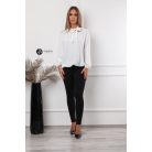 Hosszú ujjú, nyakán masnis felső fehér