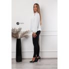 Hosszú ujjú, nyakán masnis felső fehér